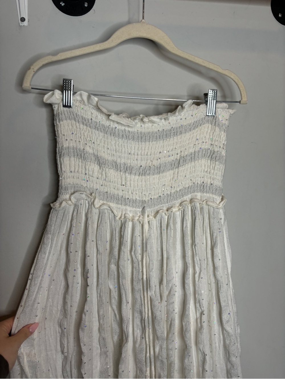 PQ Swim Charlotte Glitter Cover Up Maxi Dress XS/S White - Picture 3 of 11